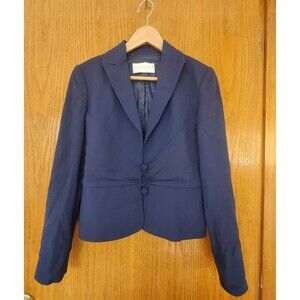 Valentino Roma Vintage Wool Jacket Blazer Navy Blue Womens Sz 46/10
